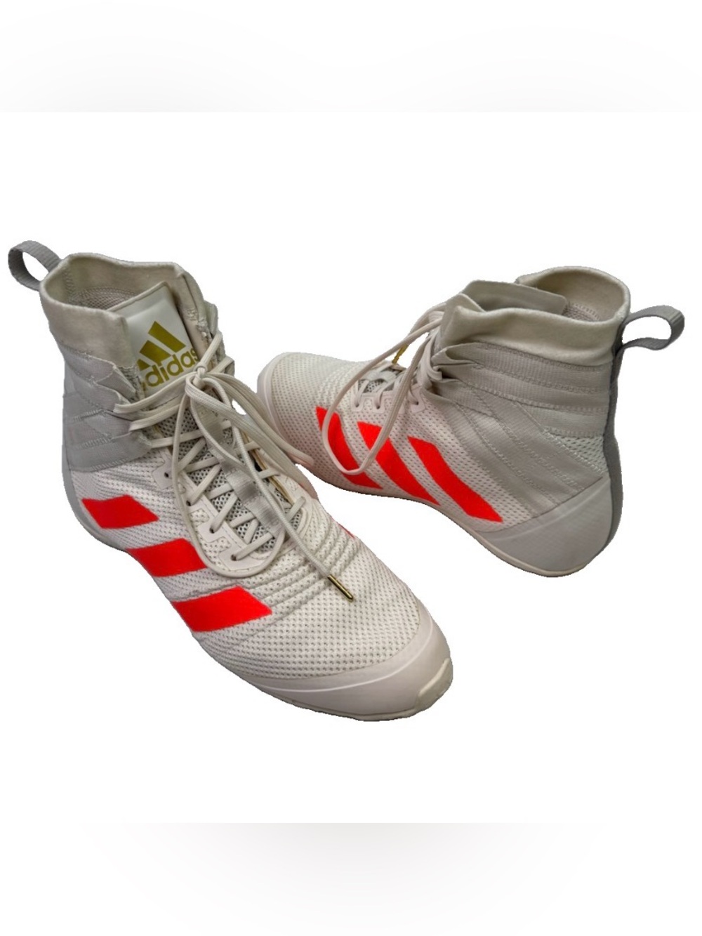 Adidas Speedex 18 Boxing Shoes Men's Sz 7.5 Off-White Solar Red FU8173 Athletic